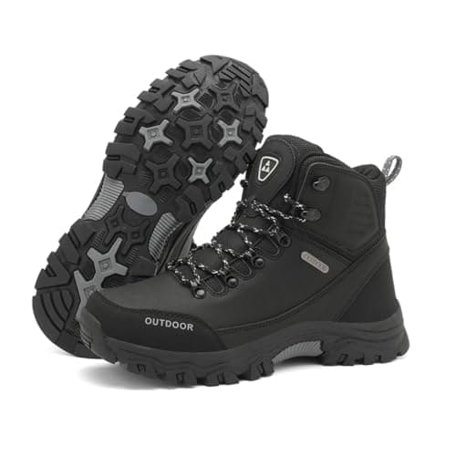 Xuanke Men's Hiking Boots Women's Waterproof Walking Shoes Low Rise Trekking & Hiking Footwear Outdoor Lightweight Military Tactical Desert Boots (Black,10.5)