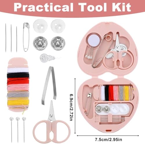 Mini Sewing Kit Travel for Adults, Small Sewing Kit Travel Size Portable Tiny Needle and Thread Kits for Women Wedding Starter Mom Traveling Beginner Traveler Hotel — view 3