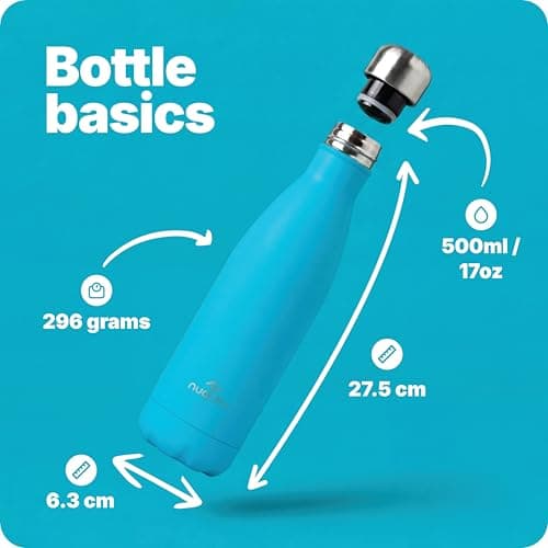 Nuactiv Stainless Steel Water Bottle 500ml Vacuum Insulated Metal Flask — view 2