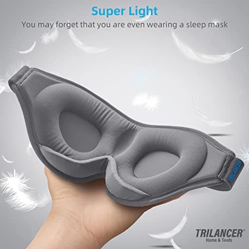 2026 Innovative Sleeping Mask for Men and Women 99.99% Light Blocking Ergonomic Adjustable Eye Mask with Earplugs for Sleep, Nap, Meditation, Travel, Comfortable Night's Sleep (Grey) — view 5