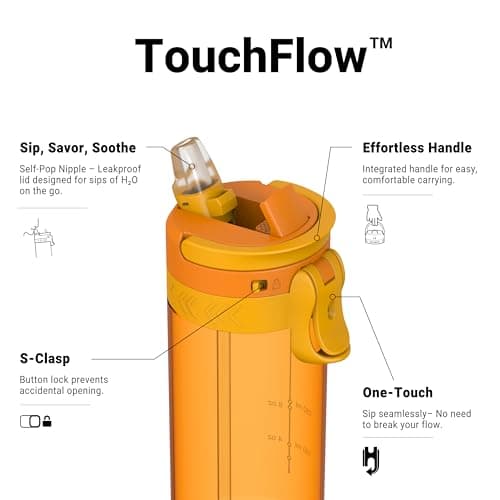 Sparrow Water Bottle Kids 500ml - One-Tap TouchFlow Water Bottles with Straw - Non-Toxic - BPA Free Tritan Bottles - Leak Proof & Sustainable Drinks Bottle for Sports, Outdoors — view 2