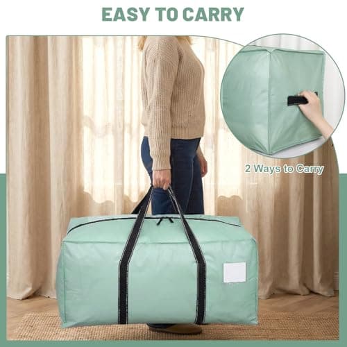 Dntorx 6 Pack 90L Moving Bags with Zips, Heavy Duty, Green — view 6