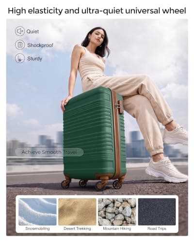 COOLIFE 55×35×20 Cabin Suitcase + 40x30x20cm Ryanair Cabin Bag EasyJet Set — view 3