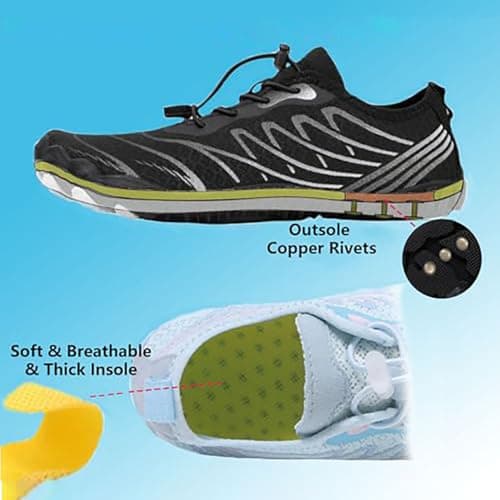 Grounding Shoes with Copper, Copper Hike Barefoot Shoes for Women Men, Waterproof Non-Slip Comfort Hike Shoe (8305Black, Adult, Women, 7.5, Numeric, UK Footwear Size System, Medium) — view 4