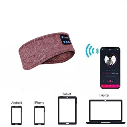 Wireless Bluetooth Sleeping Headband | Comfortable Sleep Headphones for Night Use, Soft Music & Meditation Headband with Built-in Speakers, Perfect for Side Sleepers, UK Compatible (Red) — view 2