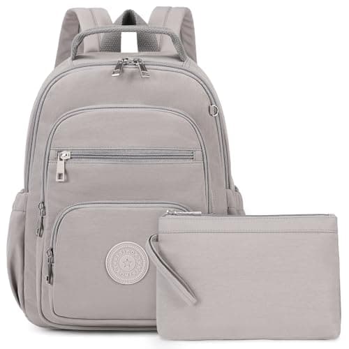 QIXIHU Mini Backpack for Women, Small Backpack for Ladies Bookbag Purse for Women with Handy Wallet and Luggage Strap, Grey