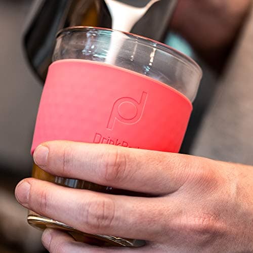 Drink Pod 12oz/340 ml Reusable Coffee Cup/Travel Mug with Rotating Rubber Lip BPA Free PLA Plastic – Volcano/Red RCP-340/R — view 4