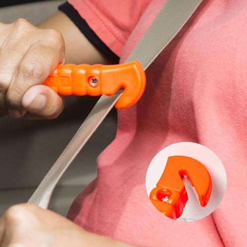 2 Pack Car Emergency Escape Tool Kit - Double-Ended Window Breaker & Seat Belt Cutter with High-Visibility Reflective Handle, Automotive Safety Hammer for Instant Glass Shattering & Emergency Egress — view 3