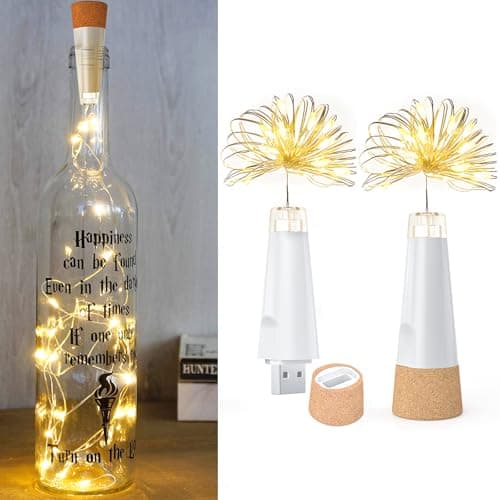 UMIWE Rechargeable Bottle Lights with Cork, Portable Battery-Free Decorative Lights – 2025 Mini Fairy String Lights for Party, Halloween & Christmas