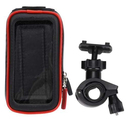 BCOATH Waterproof Bike Phone Bag with Stand, Nylon Front Pouch Black