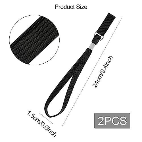 Aidi Walking Stick Wrist Strap, Black Loop for Accessories, Clip Holder (Black), M — view 2