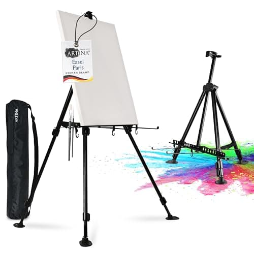 Artina Foldable Tripod Painting Easel Stand for Canvases up to 82cm Metal