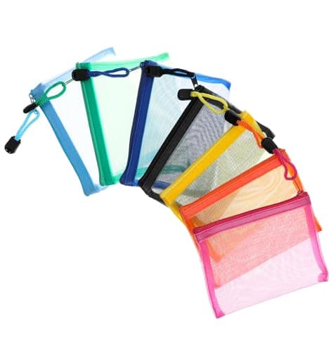 7Pcs Small Toiletry Bag, Mini Travel Pouches for Toiletries Small Zip Pouch for Daily Travel Accessories, Durable Nylon, 12.7×10.16cm for Cosmetics Makeup Coin, and More