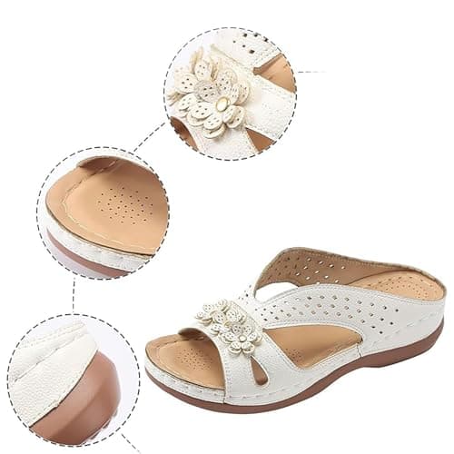 Extra Wide Fit Sandals For Women Wide Width Sandals For Swollen Feet,Sliders Shoes Breathable Fabric,Foldable For Travel,Textured Tread,Daily Urban Commute — view 5
