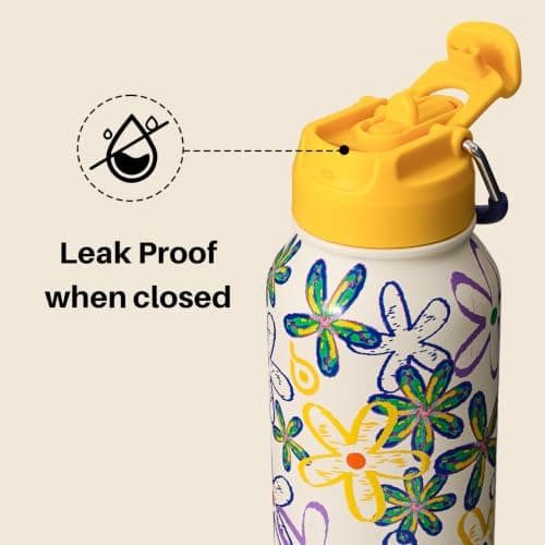 BOTTLE BOTTLE Insulated Water Bottle 950ml Stainless Steel with Straw and Pill Box — view 3