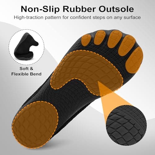 JOINFREE Men’s Walking Shoes Wide Fit Barefoot Trainers Slip On Trainers Zero Drop Minimalist Shoes Lightweight Breathable Gym Training Casual Shoes for Daily Wear Black Size 13 — view 6