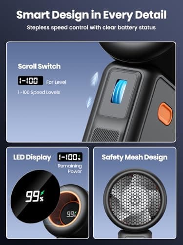 Warmco H1 Portable Handheld Fan 5000mAh with 1-100 Speeds — view 4
