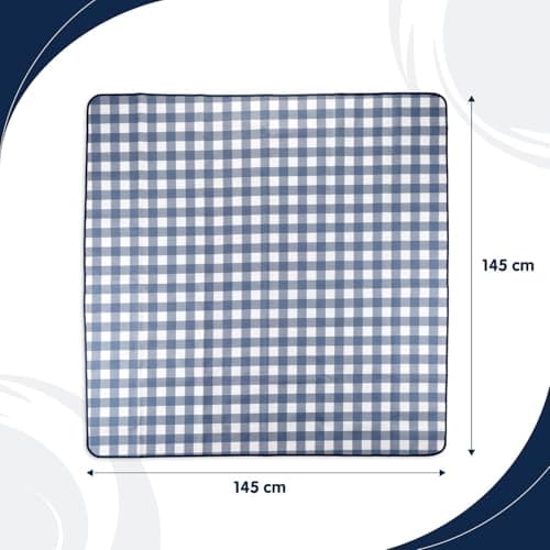 BAYSIDE Blue Pool Picnic Blanket, 145 x 145cm Water Resistant, Picnic Rug & Outdoor Tablecloth Dual Use Foldable Compact Travel Blanket, Easy to Wipe Clean. — view 3