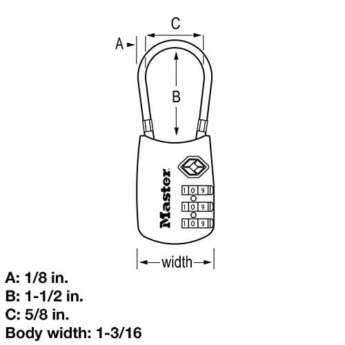 Master Lock 4688DRED TSA Accepted Cable Luggage Lock, Red by Master Lock — view 4