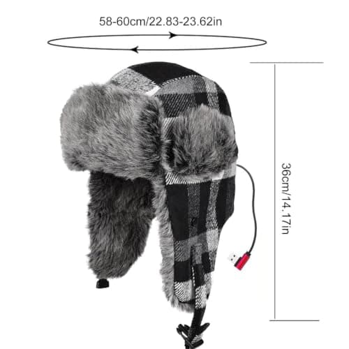Winter Trapper Hat Plug-in Plush 3-Temperature-Setting Protection — view 5