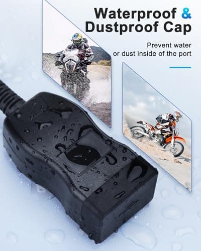 EXTRACTME Motorcycle USB Charger, Dual USB Type C PD & Quick Charge 3.0 Motorcycle Phone Charger with Voltmeter & ON/Off Switch, Waterproof Motorcycle Accessories for All Phone, Tablet, GPS - Red — view 6