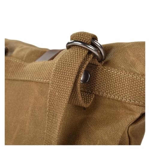 NOKRGQW Motorcycle Saddle Bag Satchel Vintage Motorcycle Side Waterproof Oil Wax Canvas Hanging for Small E-Bike Hanging Toolkit(Khaki) — view 2