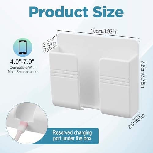 2 Pcs Wall Phone Holder for RV, Boat, Camper, Dorm, Apartment, Bedroom — view 2