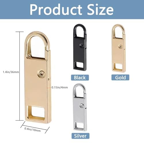 Deoward Zipper Pull Replacement Metal Zipper Handle Mend Tab Repair (6 PCS) — view 2