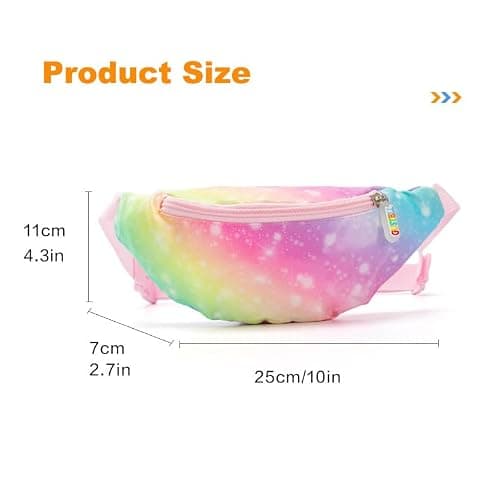 Dzxin Kids Fanny Pack, Cute Gradient Kids Bum Bag Bumbag Waist Pack Hipsack Belt Bag Small Belt Bum Bag Crossbody Purse Waist Pouch for Toddler Girls Boys Running Hiking Travel Sports(Gradient) — view 3