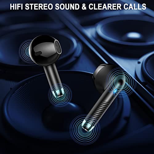Wireless Earbuds, Bluetooth 5.4 Headphones in Ear with 4 ENC Noise Cancelling Mic, Bluetooth Earbuds 40H Playtime, Ear Buds HiFi Stereo Deep Bass Wireless Earphones, IP7 Waterproof, USB-C Fast Charge — view 2