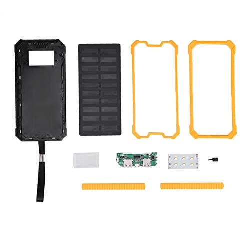 YUEHISY 20000mAh Dual USB Portable Fast Charging Solar Power Bank Case DIY Kit for Phone Charging, Outdoor Activities (Yellow) — view 6