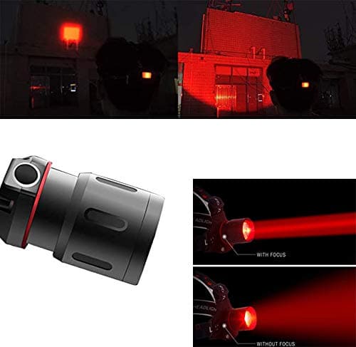 WESLITE Red Head Torch Rechargeable, LED Headlamp with Red Light Hunting Headlight Red Beam Head Torches Zoomable 3 Modes for Astronomy Photography Fishing Night Observation — view 4
