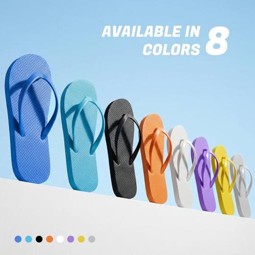 Women's Non-Slip Flip Flops Ultra Lightweight Basic Thongs Rubber Soft Slide Slip-on Shoes Beach Pool Shower Sandals (Grey, Adult, Women, 6, Numeric Range, UK Footwear Size System, 7, Medium) — view 6