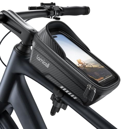 Lamicall Waterproof Bike Frame Bag, [1s Release] Bike Top Tube Phone Bag