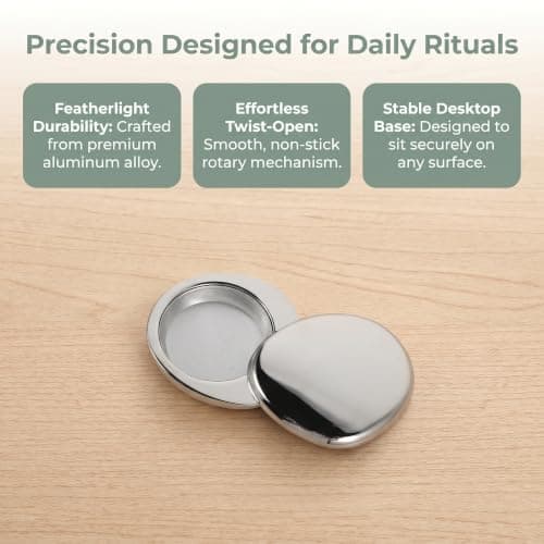 HEALLILY Solid Perfume Travel Case 3g Balm Container with Aluminium Alloy Swivel Lid, Airtight Seal and Electroplated Silver Finish, Portable Fragrance Balm Holder for Vanity Setups — view 3