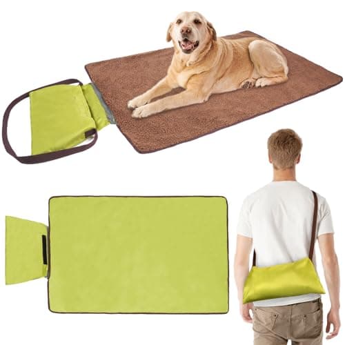 Adiwo Portable Pet Throw Blanket, 100x70cm Foldable Waterproof Reversible Floor Mat for Dogs Cats, Large Washable Dog Bed Blanket for Indoor Outdoor Camping Travel