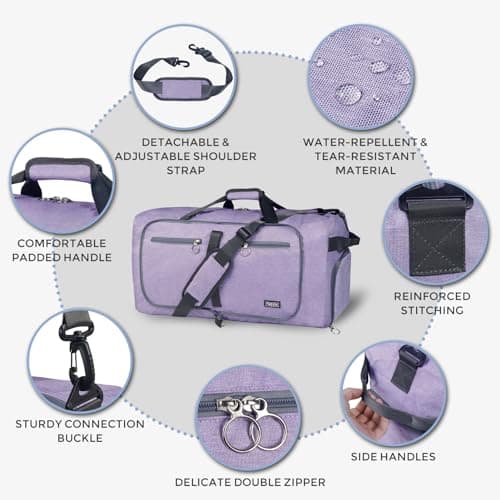 Fmeida 65L Foldable Travel Duffle Bag Waterproof Holdall Luggage Bags — view 6