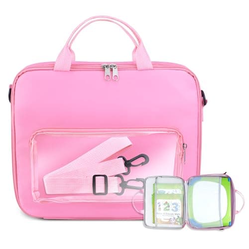 Gaga city Kids Laptop Briefcase, Bilingual Educational Computer Bag, Pink
