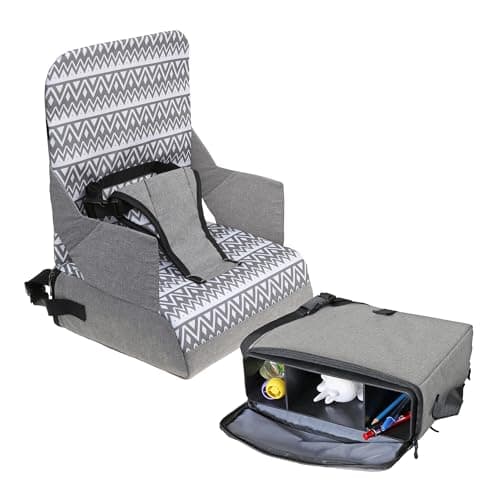 Dreambaby Grab ‘N Go Kids Booster Seat – Portable Travel Toddler High Chair for Dining (6M-3Y) with Storage & Shoulder Strap – Lightweight and Compact