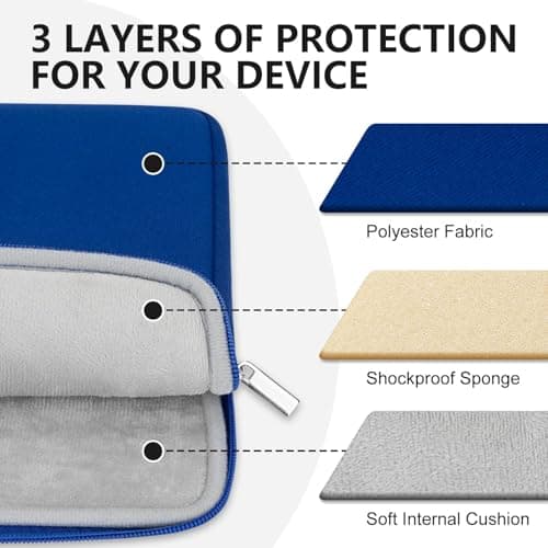 HEDUGO Laptop Sleeve Bag Compatible with 13 to 14 inches MacBook Air/Pro Chromebook Notebook Portable Case with Front Pocket Padded Computer Pouch Cover Protective for 13” to 14” Laptop,Blue — view 4