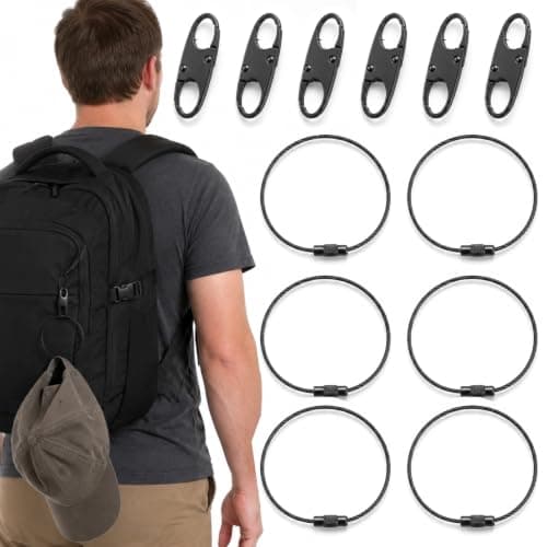 12Pcs Anti Theft Zipper Clips Double-Opening Backpack Zipper Locks, Black