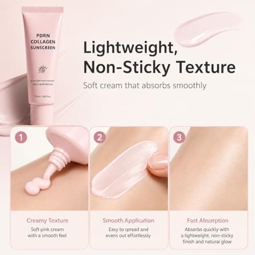 PDRN Collagen Face Sunscreen for Women, Sunscreen for Face, SPF Moisturizer Face, SPF 50 PA+++ Cream with Niacinamide, Squalane & Hydrolysed Collagen, for All Skin Types, Hydrating Daily Glow, 50ml — view 6