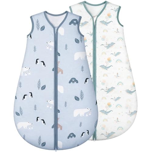 Yukkidds Baby Sleeping Bag 1.5 Tog, Cotton Sleep Sack 0-6 Months