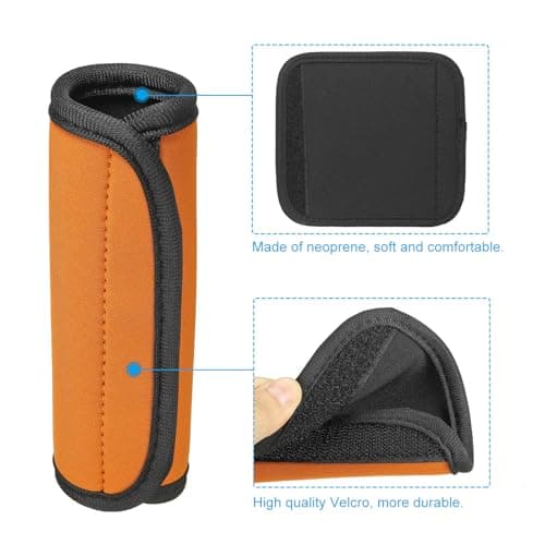 Luggage Handle Wrap 2 pcs Bright Orange Suitcase Handle Cover Luggage Tags — view 4