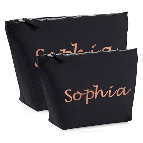 Personalised Makeup Bag for Women Make up Bag Cosmetic Bags Wash Bag Gifts for Women Mum Birthday Bridesmaid Grandma Daughter Girlfriend Wedding Valentines Christmas Travel Makeup Holder(M 22 x 10 cm) — view 4