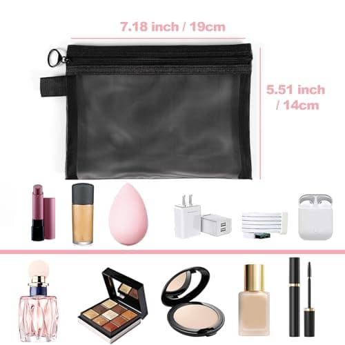 Vinuwu 4Pcs Small Make Up Bag for Handbag, Mesh Cosmetic Pouch with Zipper — view 5