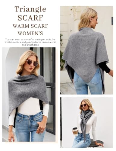heekpek Winter Shawl Wraps Women Triangle Scarf — view 4