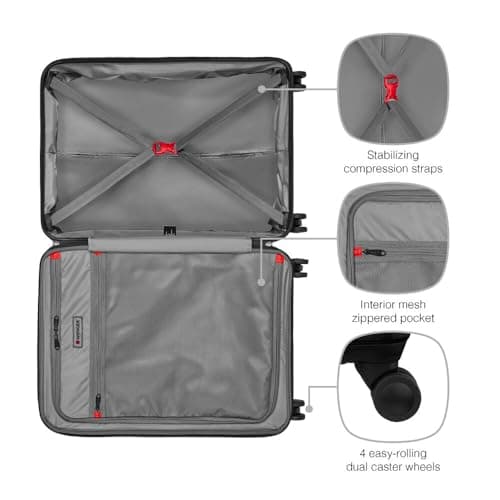 Wenger Legacy Hard-Shell Suitcase M, 66/79 l Expandable, TSA Lock, Red — view 5