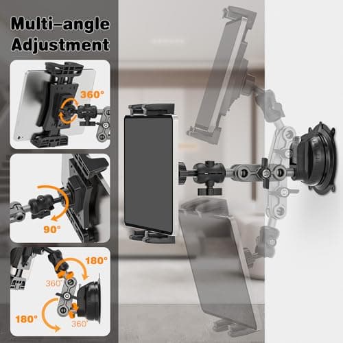 Tablet Car Stand with Suction Cup, 360° Rotate Adjustable iPad Car Mount — view 4