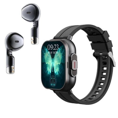 YUKERMARB 2 in 1 Smart Watch with Earbuds, 2.01 Inch Screen Smartwatch Wireless Headset Fitness Tracker Watch for Android for iOS